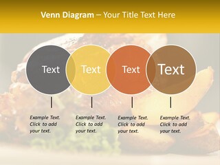 A Close Up Of A Plate Of Food With Potatoes PowerPoint Template
