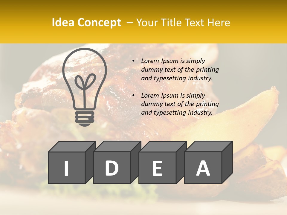 A Close Up Of A Plate Of Food With Potatoes PowerPoint Template