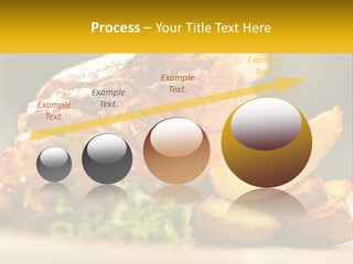 A Close Up Of A Plate Of Food With Potatoes PowerPoint Template