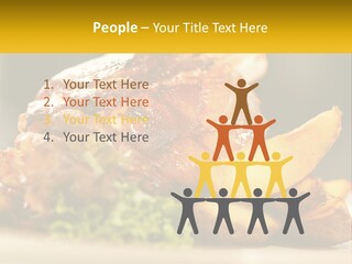 A Close Up Of A Plate Of Food With Potatoes PowerPoint Template