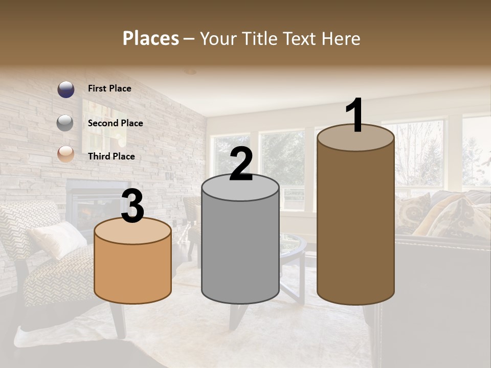 A Living Room Filled With Furniture And A Fire Place PowerPoint Template