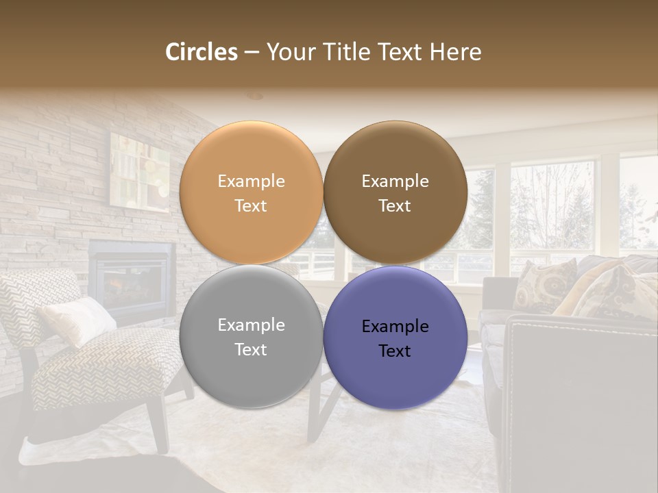 A Living Room Filled With Furniture And A Fire Place PowerPoint Template