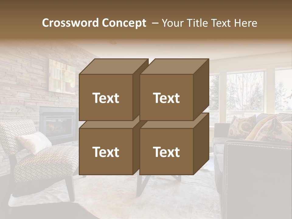 A Living Room Filled With Furniture And A Fire Place PowerPoint Template