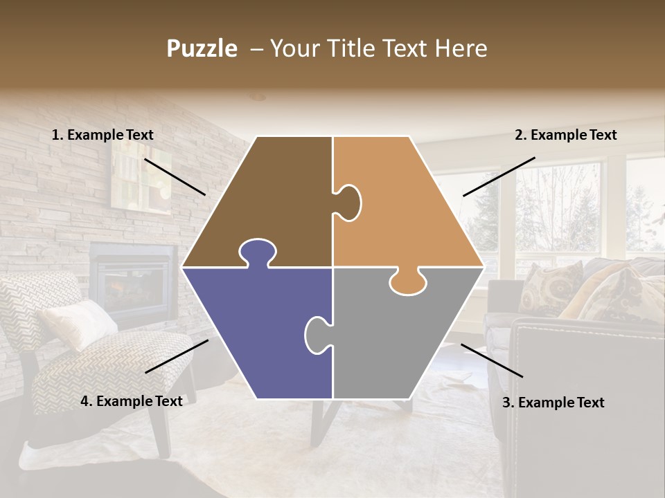 A Living Room Filled With Furniture And A Fire Place PowerPoint Template