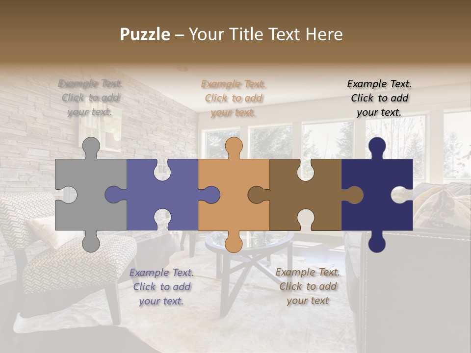 A Living Room Filled With Furniture And A Fire Place PowerPoint Template