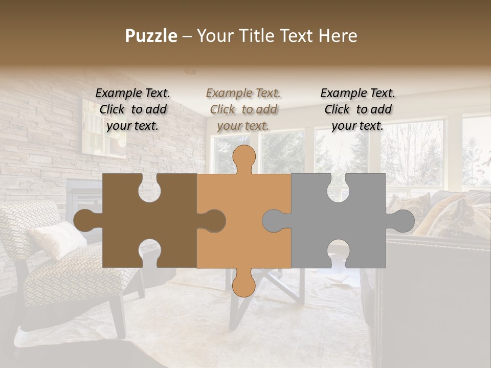 A Living Room Filled With Furniture And A Fire Place PowerPoint Template