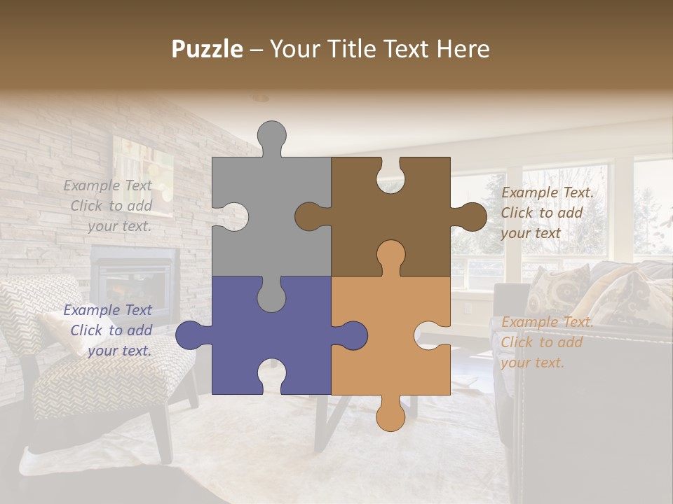 A Living Room Filled With Furniture And A Fire Place PowerPoint Template