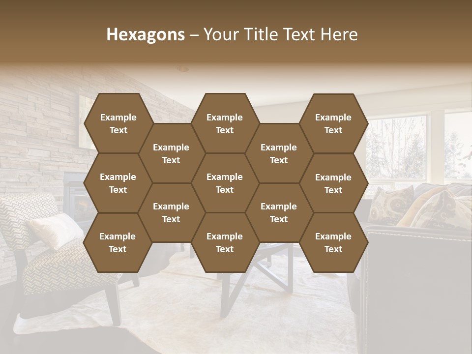 A Living Room Filled With Furniture And A Fire Place PowerPoint Template