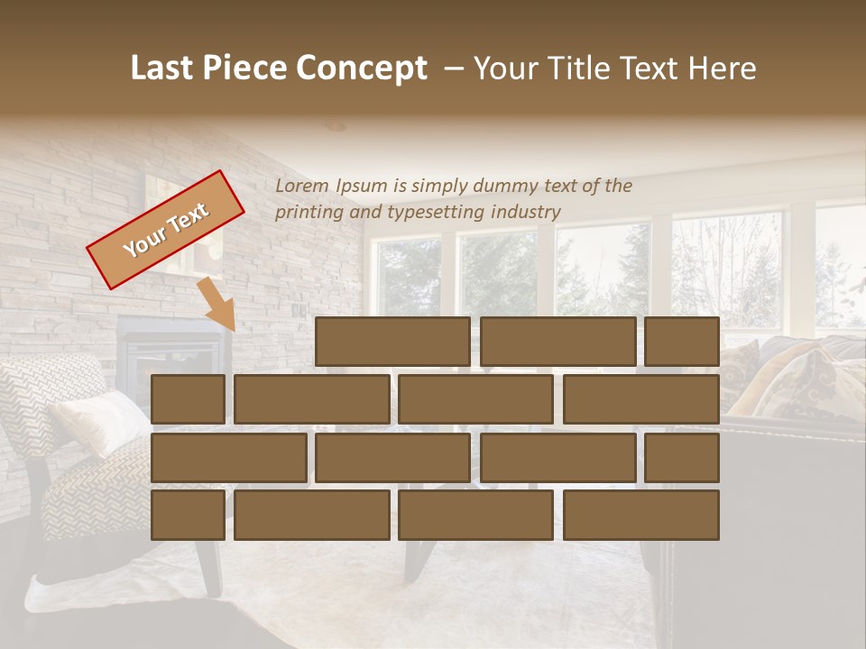 A Living Room Filled With Furniture And A Fire Place PowerPoint Template