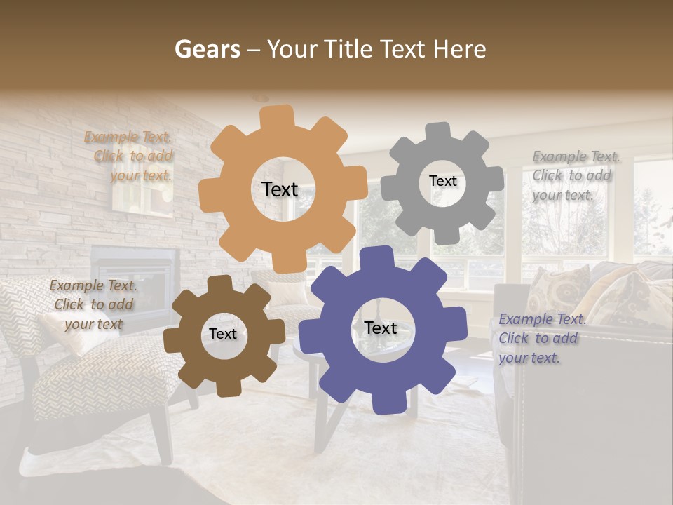 A Living Room Filled With Furniture And A Fire Place PowerPoint Template