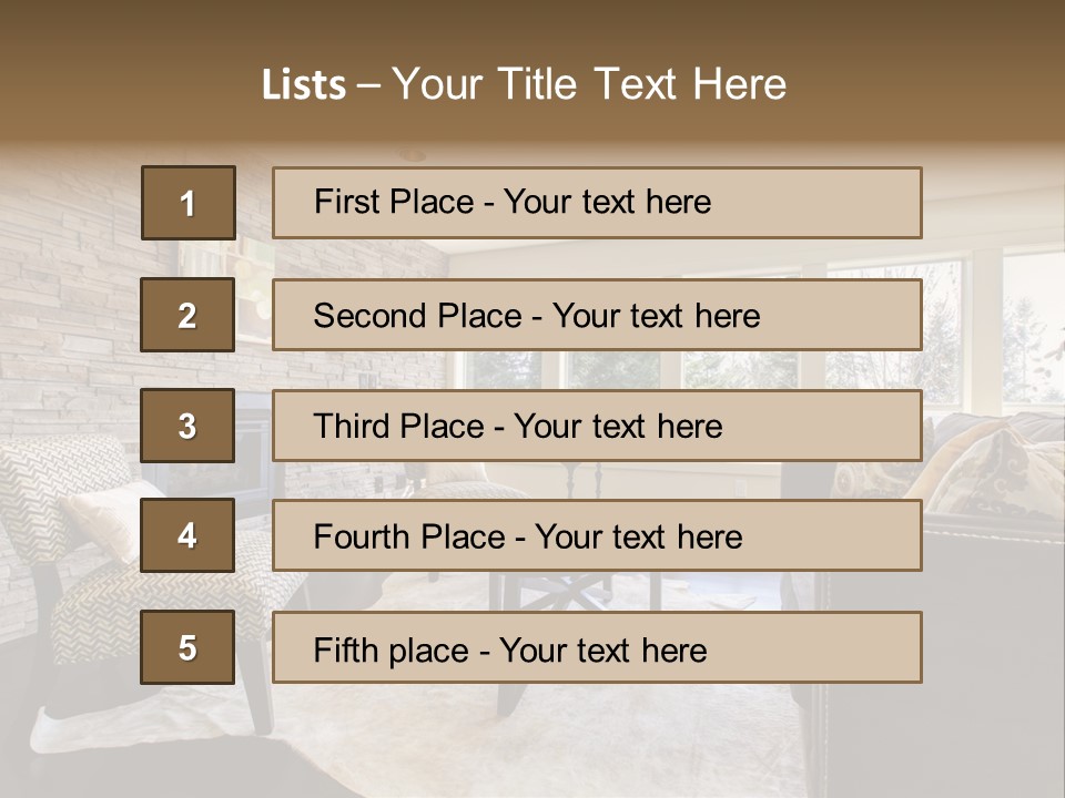 A Living Room Filled With Furniture And A Fire Place PowerPoint Template