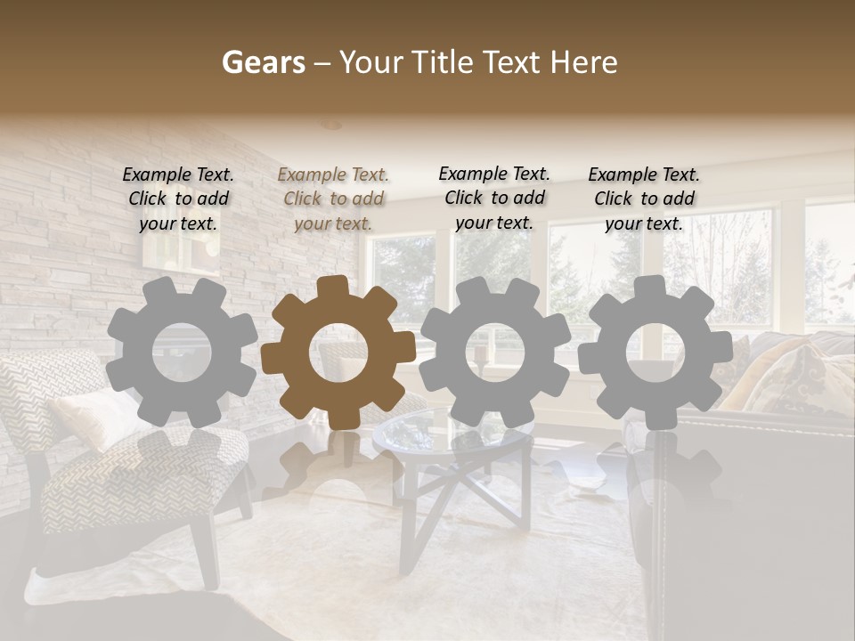 A Living Room Filled With Furniture And A Fire Place PowerPoint Template