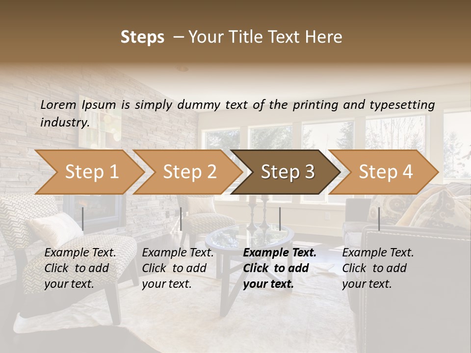 A Living Room Filled With Furniture And A Fire Place PowerPoint Template