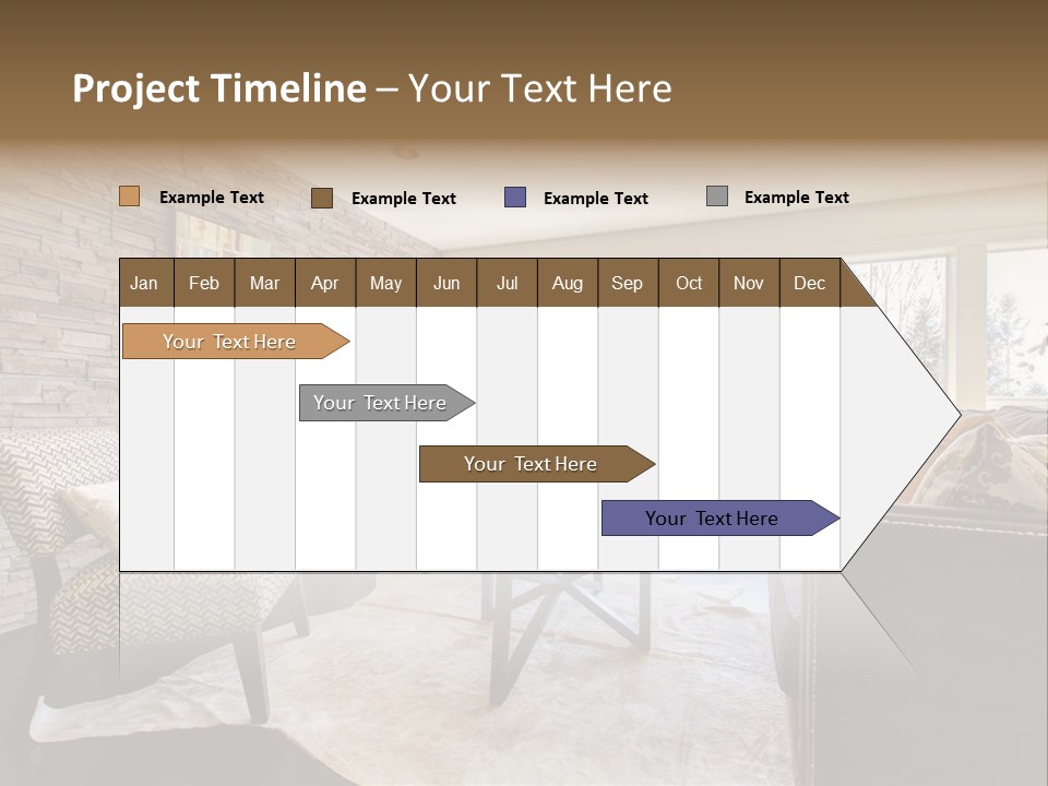A Living Room Filled With Furniture And A Fire Place PowerPoint Template
