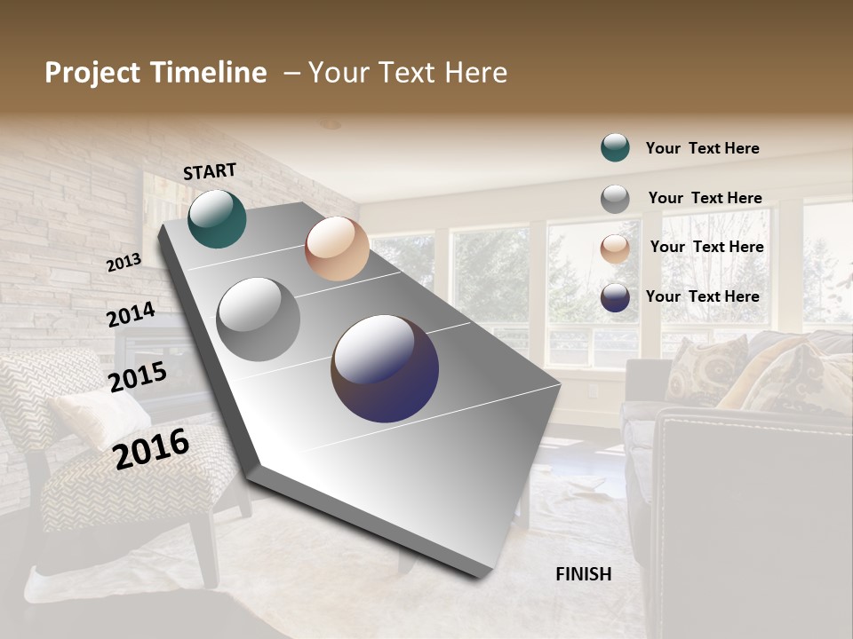 A Living Room Filled With Furniture And A Fire Place PowerPoint Template