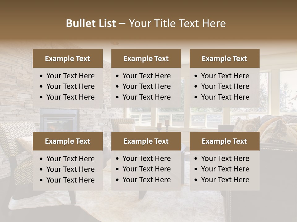 A Living Room Filled With Furniture And A Fire Place PowerPoint Template