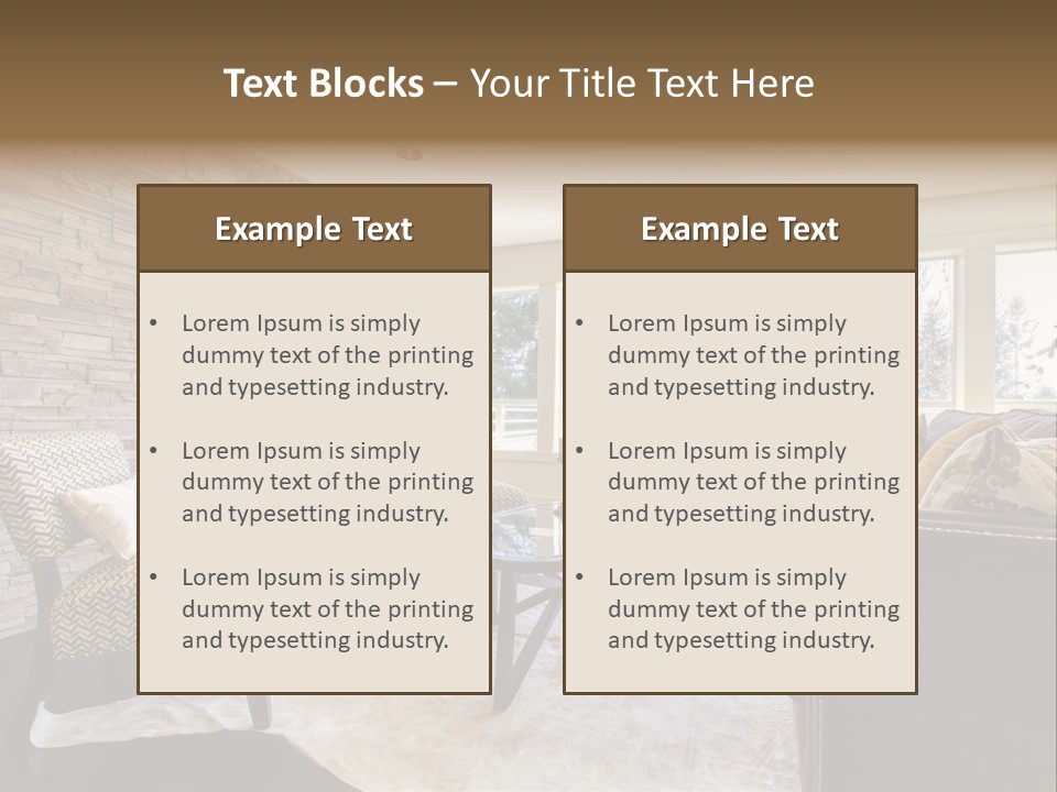 A Living Room Filled With Furniture And A Fire Place PowerPoint Template