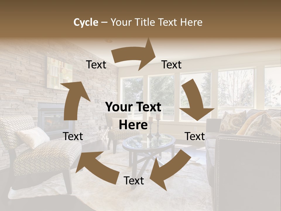 A Living Room Filled With Furniture And A Fire Place PowerPoint Template