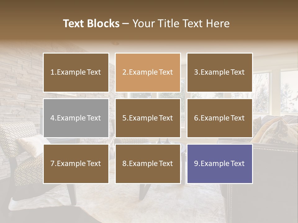 A Living Room Filled With Furniture And A Fire Place PowerPoint Template