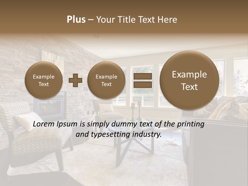 A Living Room Filled With Furniture And A Fire Place PowerPoint Template