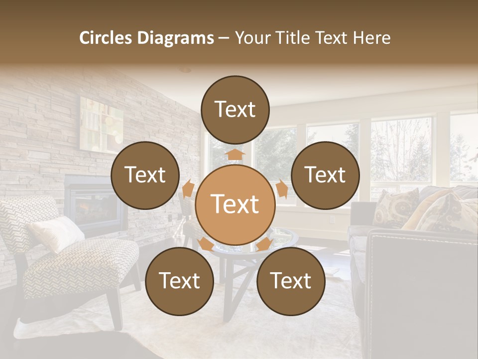 A Living Room Filled With Furniture And A Fire Place PowerPoint Template