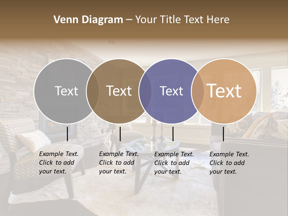 A Living Room Filled With Furniture And A Fire Place PowerPoint Template