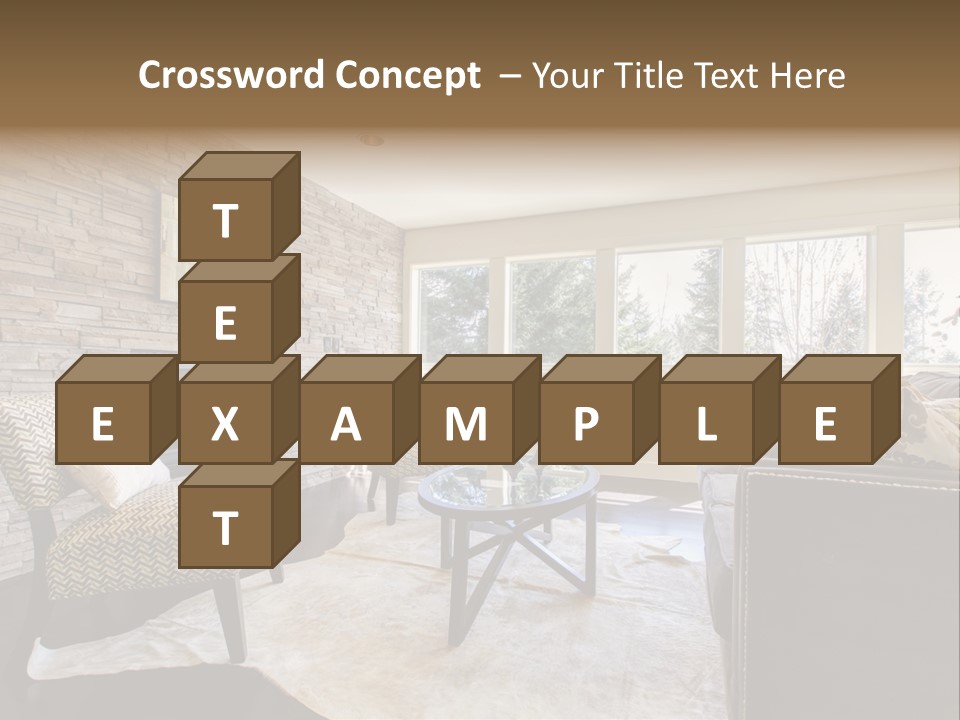A Living Room Filled With Furniture And A Fire Place PowerPoint Template