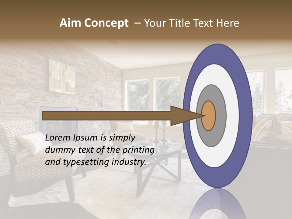 A Living Room Filled With Furniture And A Fire Place PowerPoint Template