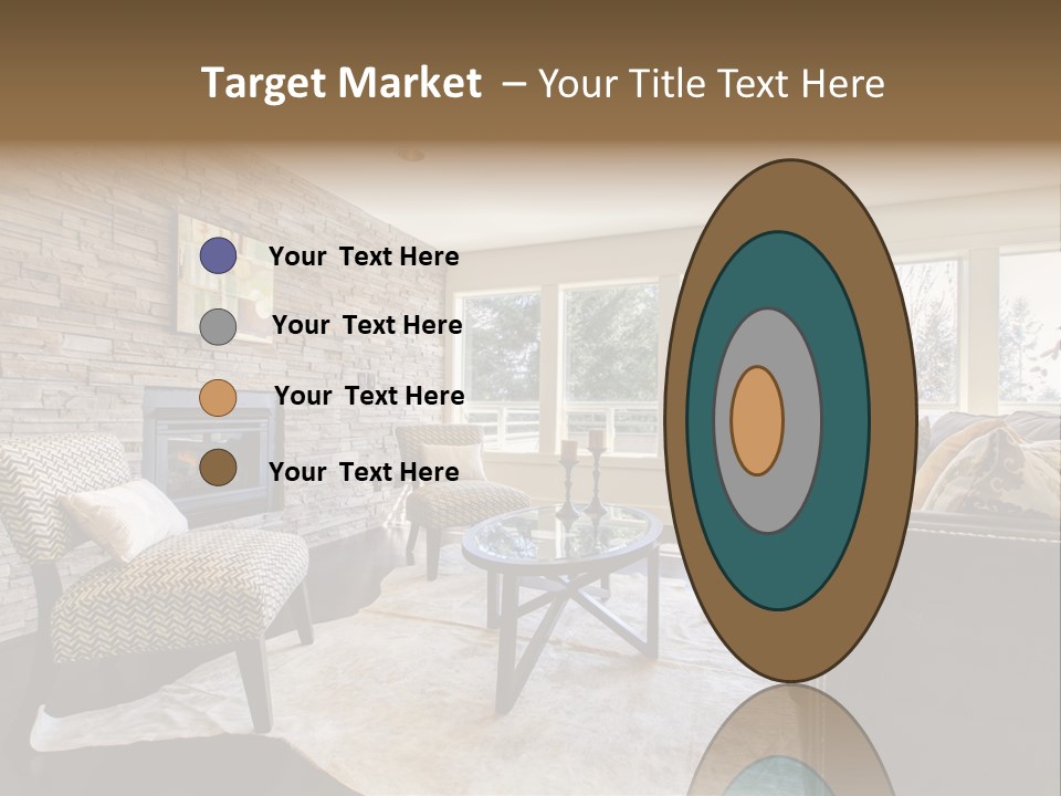 A Living Room Filled With Furniture And A Fire Place PowerPoint Template