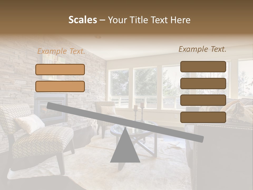 A Living Room Filled With Furniture And A Fire Place PowerPoint Template