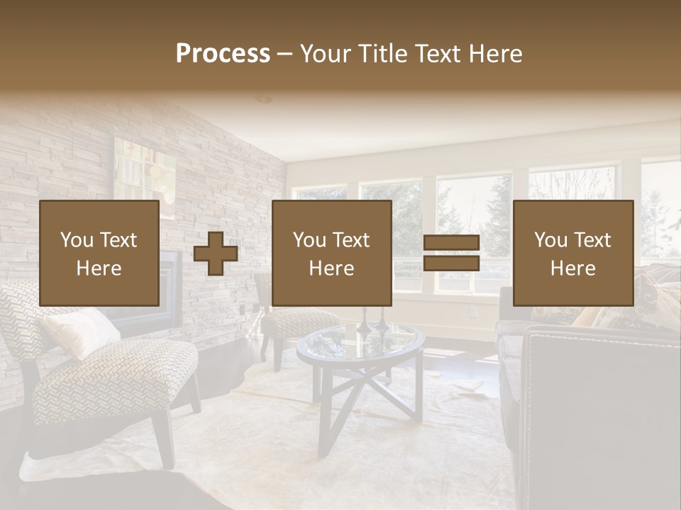 A Living Room Filled With Furniture And A Fire Place PowerPoint Template