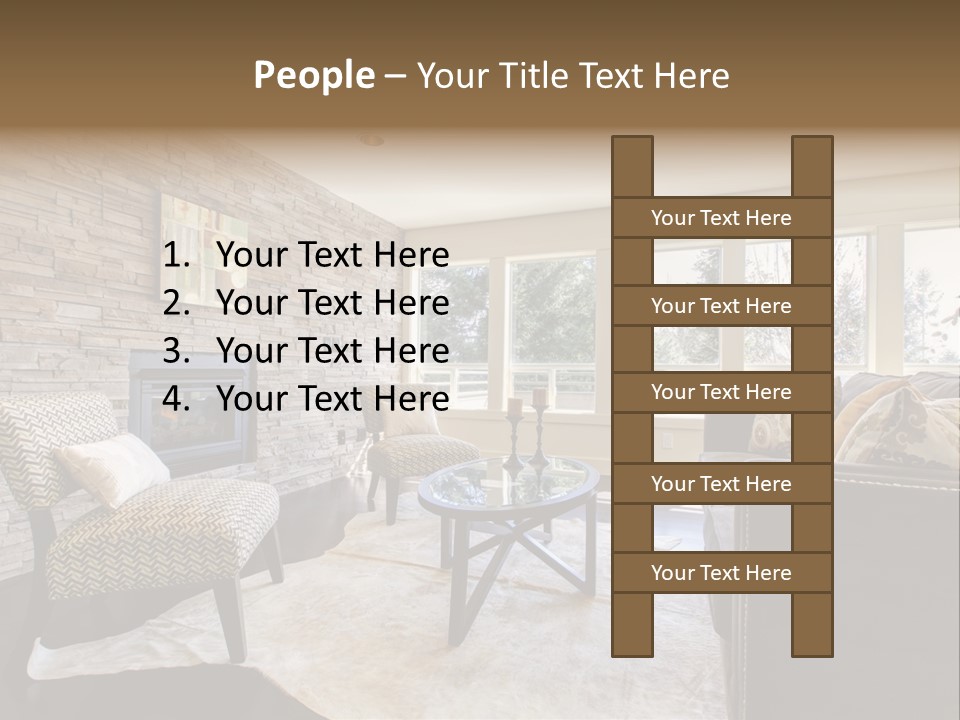 A Living Room Filled With Furniture And A Fire Place PowerPoint Template