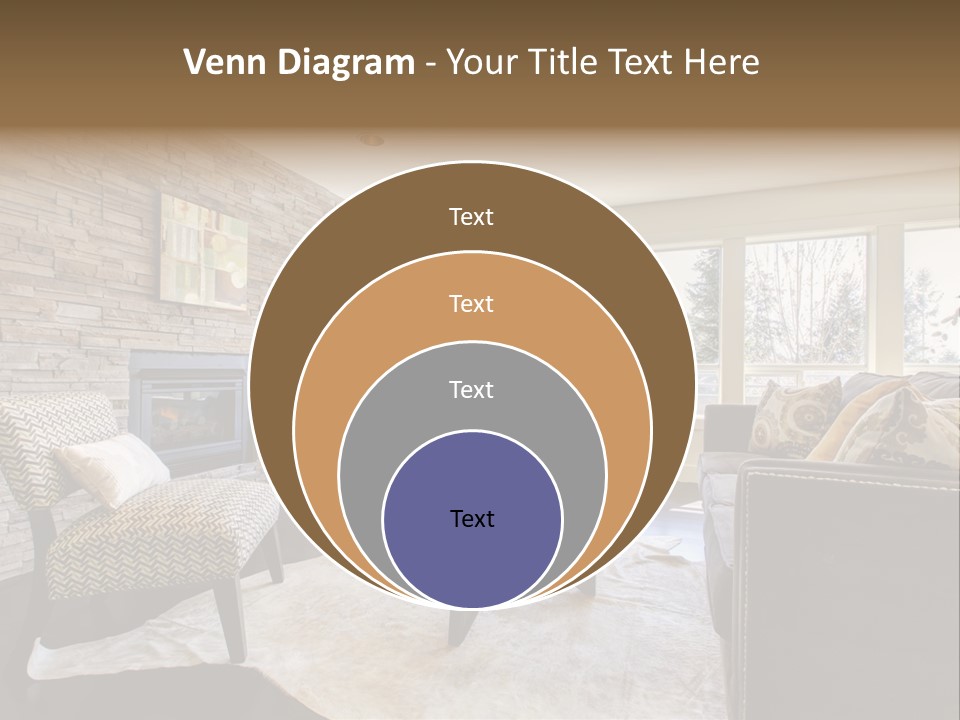 A Living Room Filled With Furniture And A Fire Place PowerPoint Template
