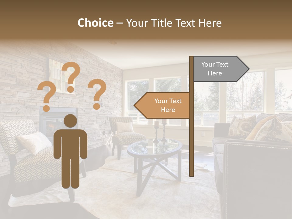 A Living Room Filled With Furniture And A Fire Place PowerPoint Template