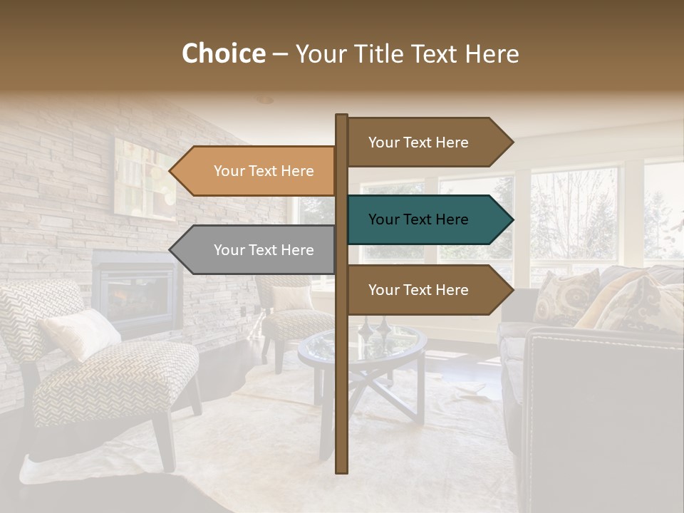 A Living Room Filled With Furniture And A Fire Place PowerPoint Template