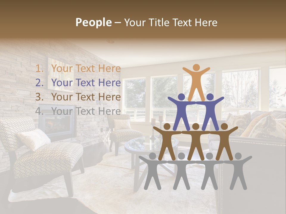 A Living Room Filled With Furniture And A Fire Place PowerPoint Template