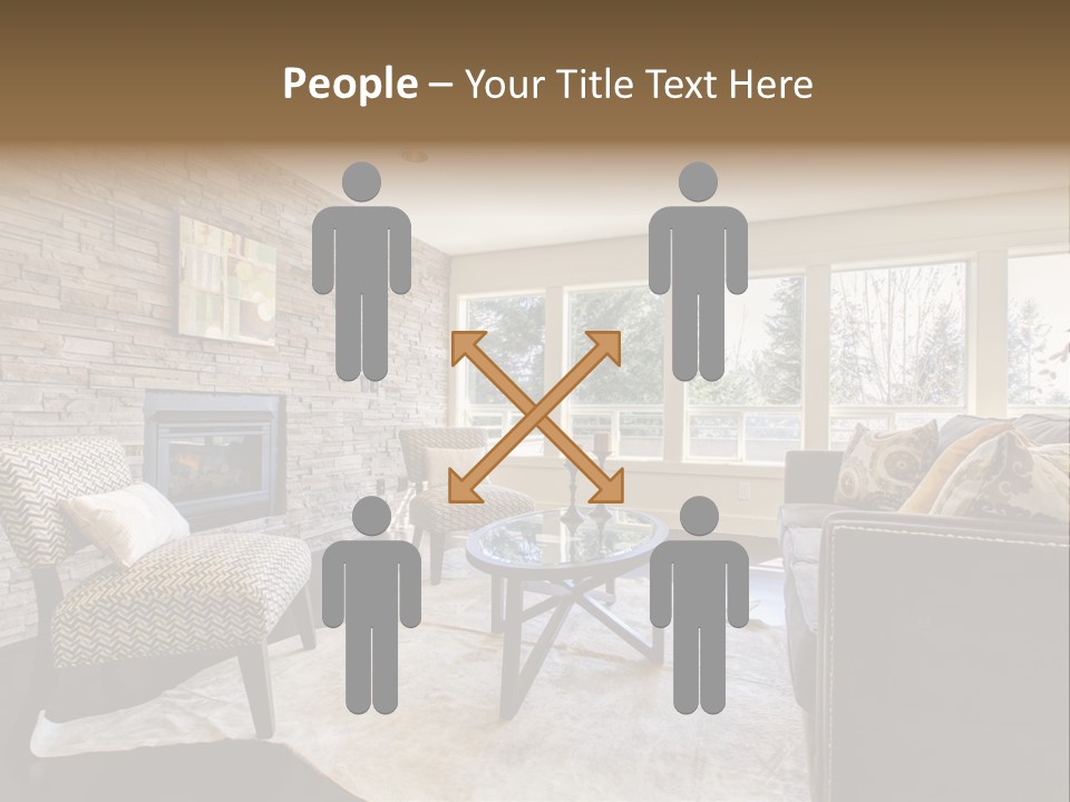 A Living Room Filled With Furniture And A Fire Place PowerPoint Template