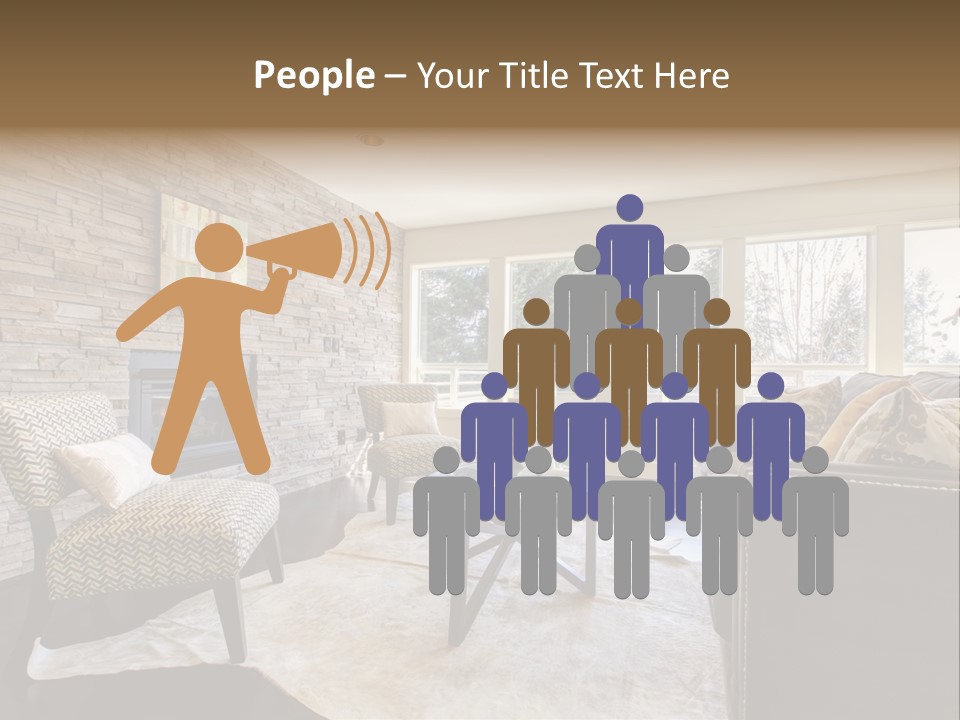 A Living Room Filled With Furniture And A Fire Place PowerPoint Template