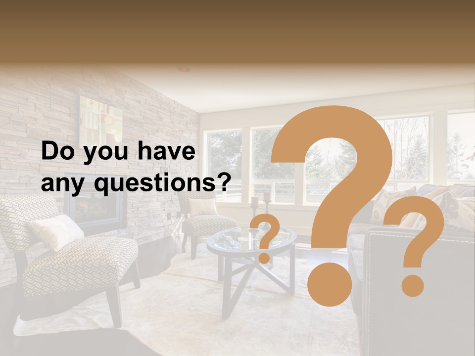 A Living Room Filled With Furniture And A Fire Place PowerPoint Template