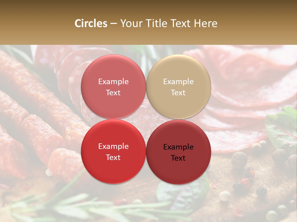 A Wooden Cutting Board Topped With Different Types Of Sausages PowerPoint Template