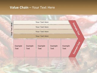 A Wooden Cutting Board Topped With Different Types Of Sausages PowerPoint Template