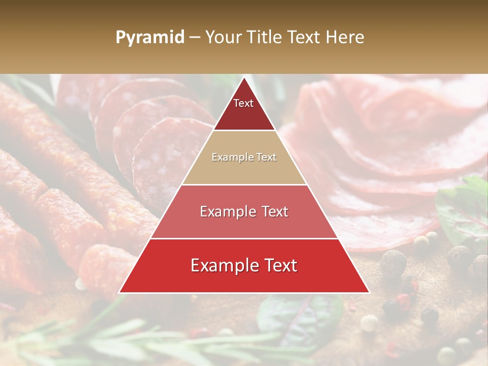 A Wooden Cutting Board Topped With Different Types Of Sausages PowerPoint Template