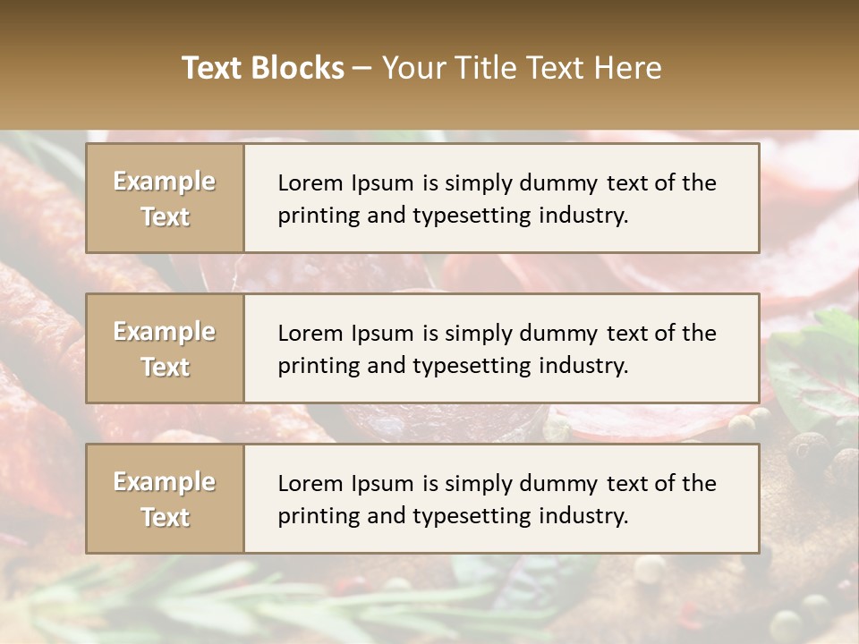 A Wooden Cutting Board Topped With Different Types Of Sausages PowerPoint Template