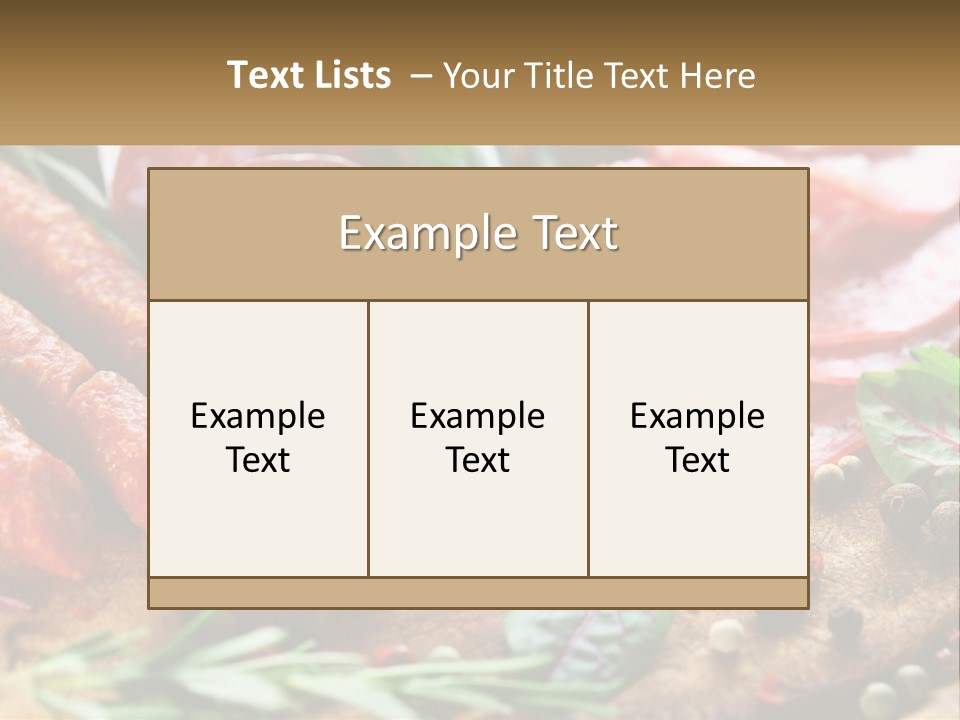 A Wooden Cutting Board Topped With Different Types Of Sausages PowerPoint Template