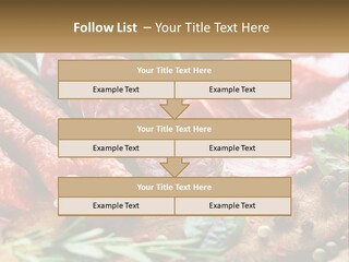 A Wooden Cutting Board Topped With Different Types Of Sausages PowerPoint Template