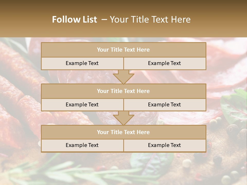 A Wooden Cutting Board Topped With Different Types Of Sausages PowerPoint Template