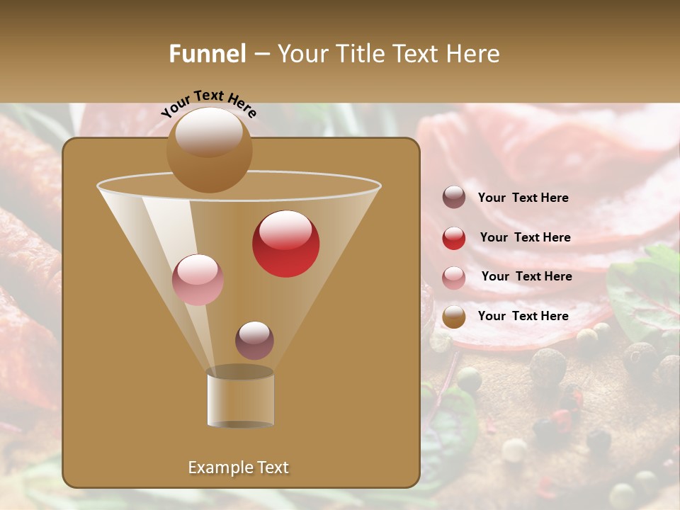 A Wooden Cutting Board Topped With Different Types Of Sausages PowerPoint Template