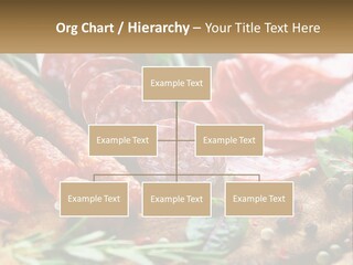 A Wooden Cutting Board Topped With Different Types Of Sausages PowerPoint Template