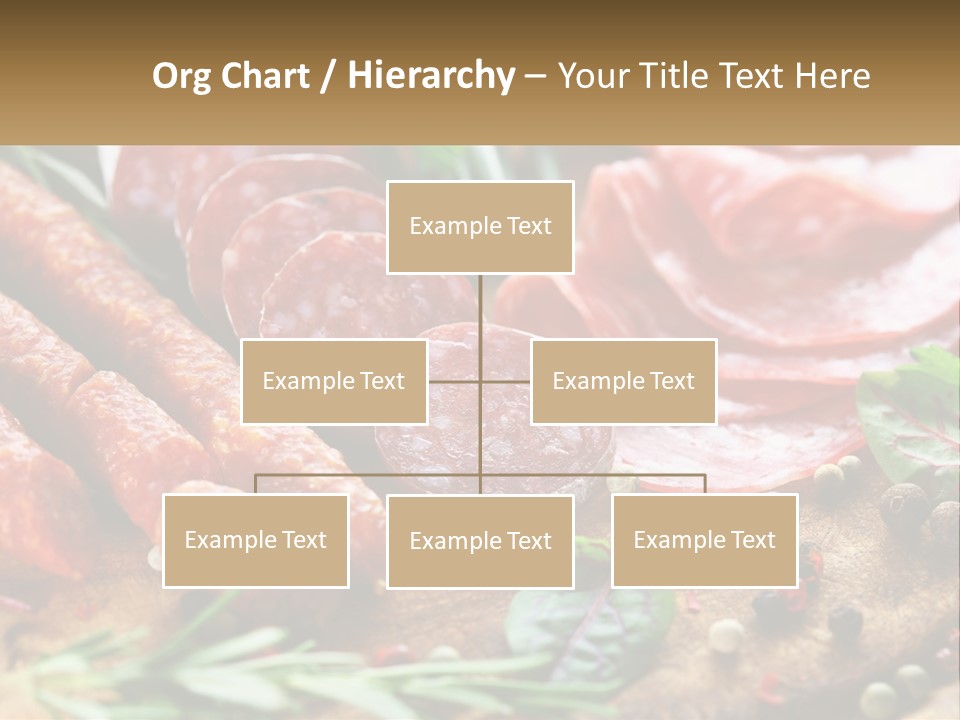A Wooden Cutting Board Topped With Different Types Of Sausages PowerPoint Template