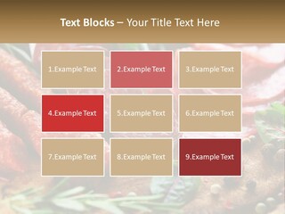 A Wooden Cutting Board Topped With Different Types Of Sausages PowerPoint Template